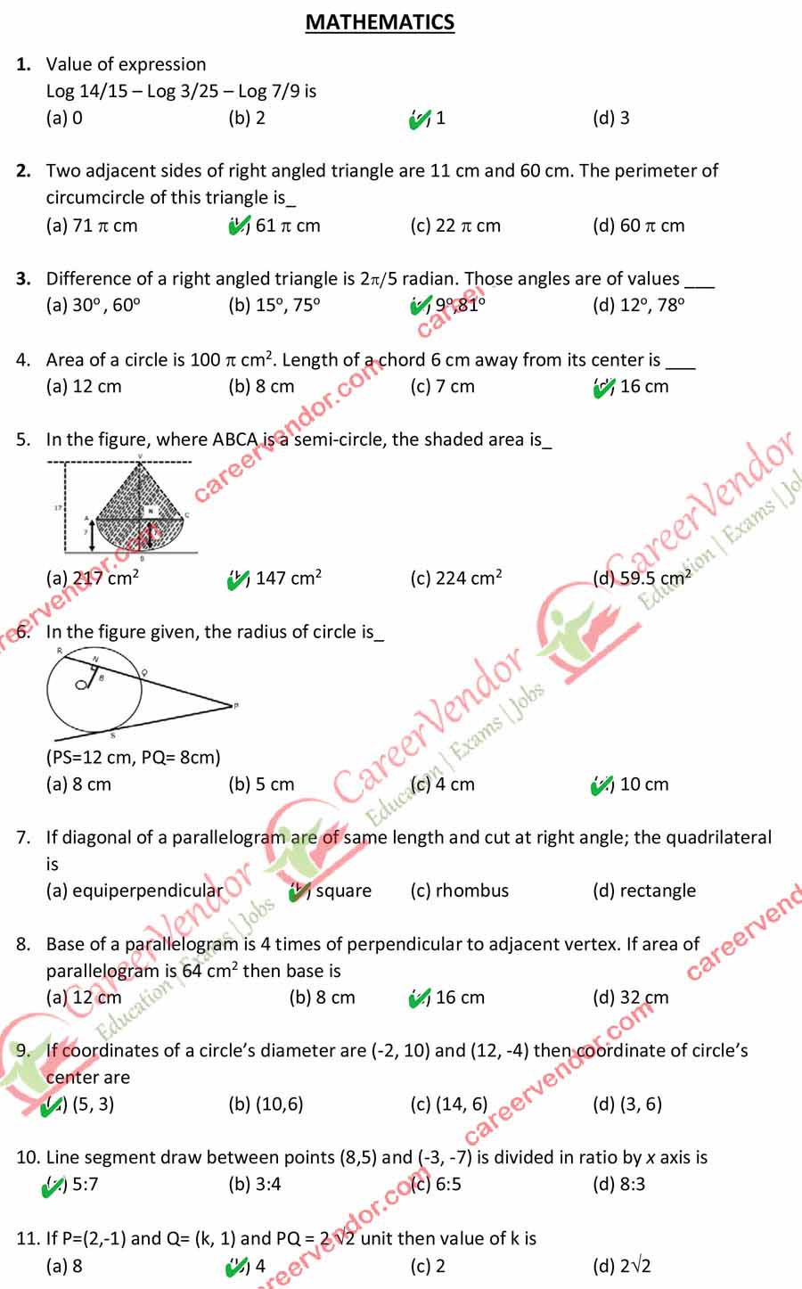 UP Polytechnic JEECUP 2015 Answer Key - Page 1