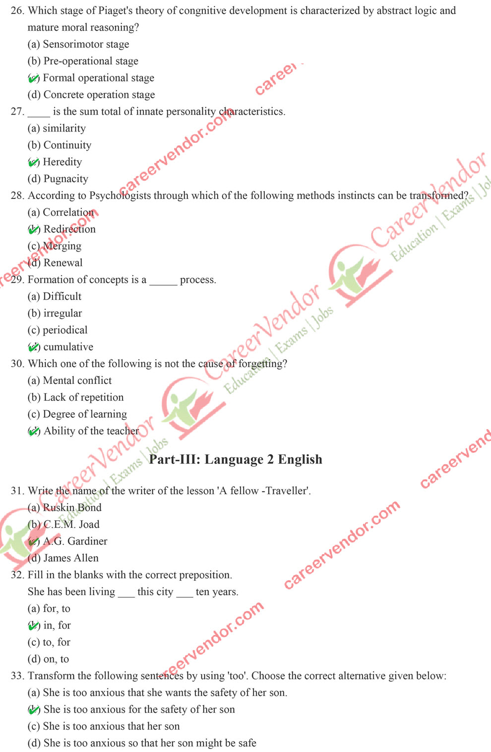 UPTET 2015 (Junior) Answer Key - Page 4