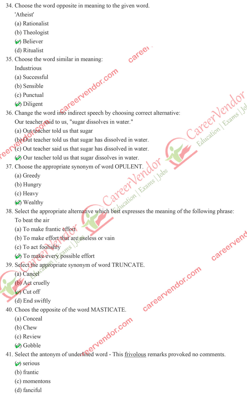 UPTET 2015 (Junior) Answer Key - Page 5