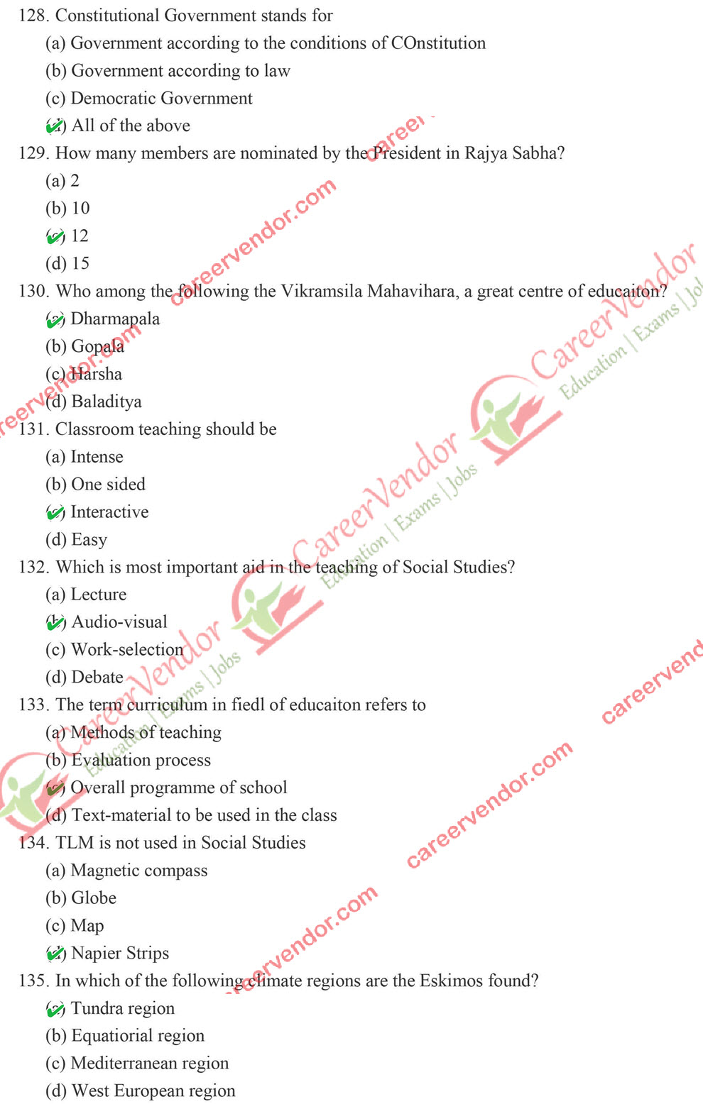 UPTET 2015 (Junior) Answer Key - Page 17