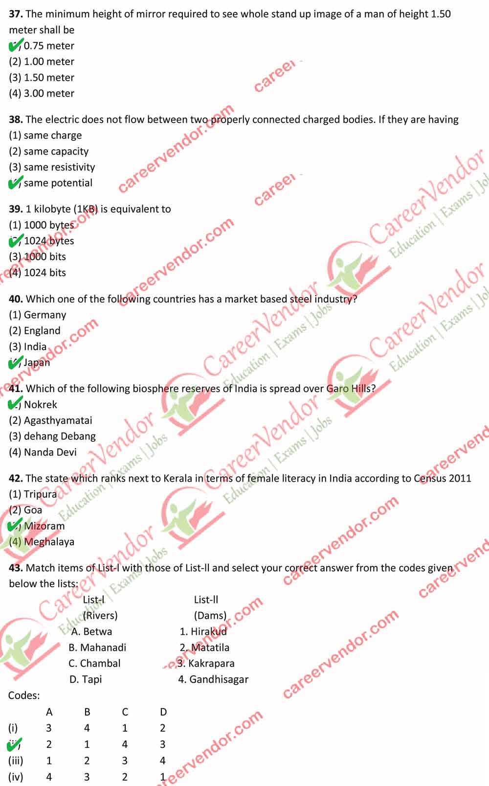 Revenue Inspector {Kanoongo} Answer - Page 06