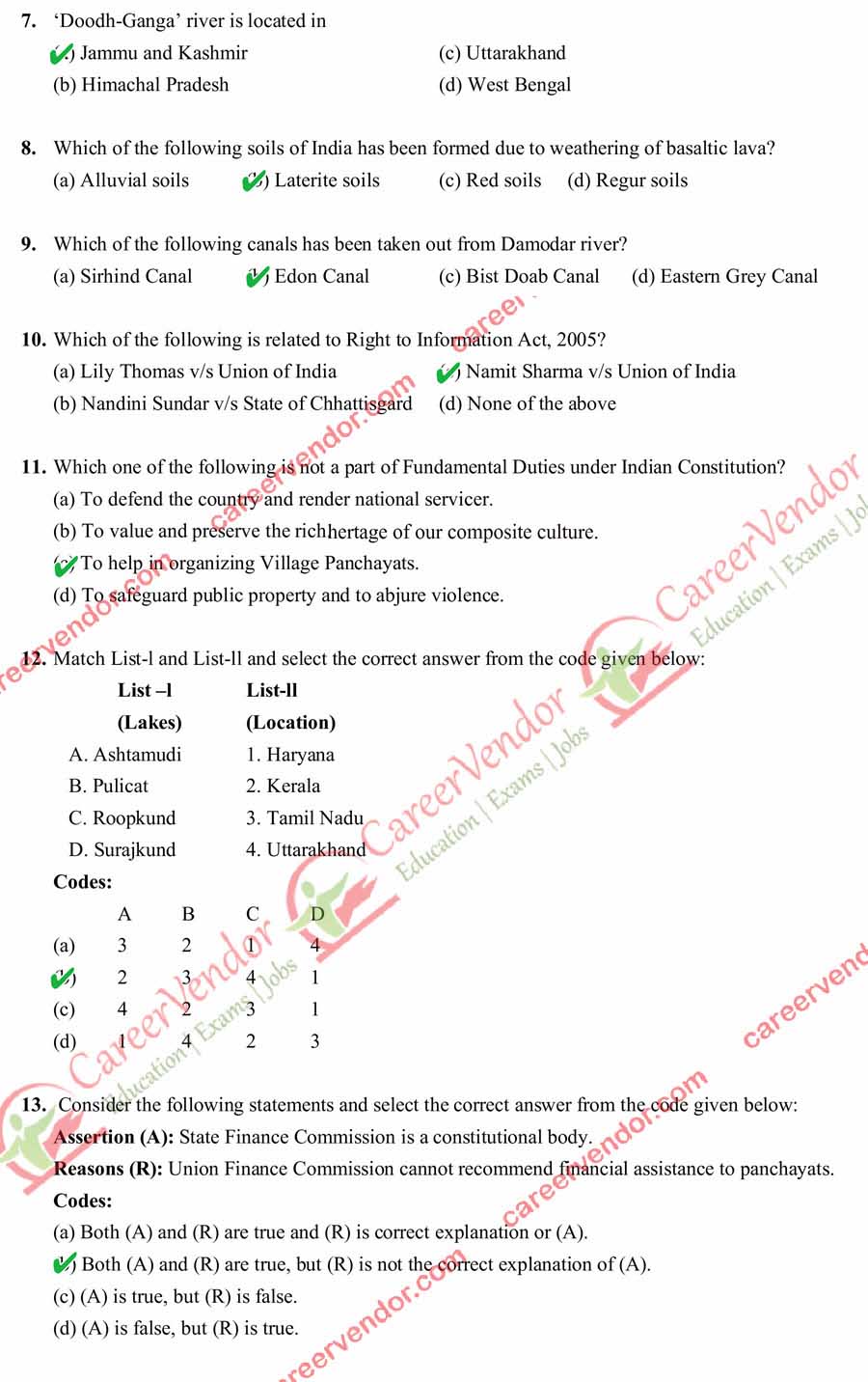 UPPSC Answer Key 2015 Pre - Page 2