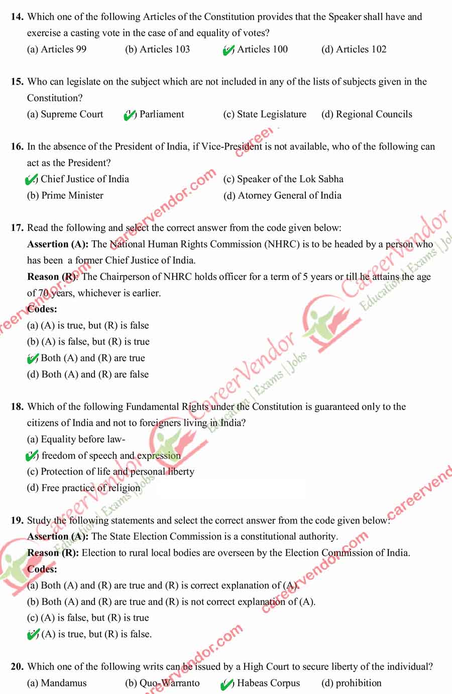 UPPSC Answer Key 2015 Pre - Page 3