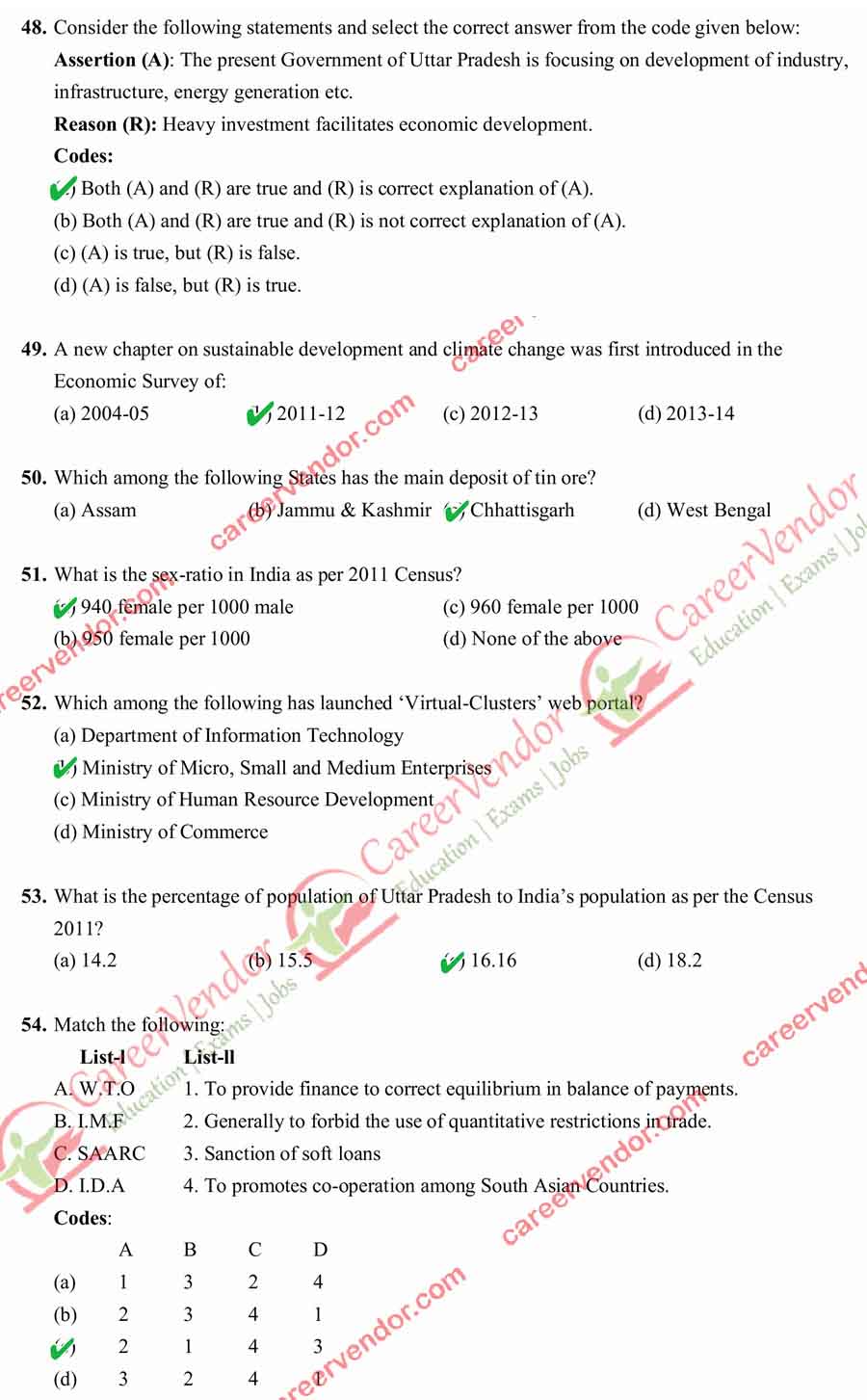 UPPSC Answer Key 2015 Pre - Page 7