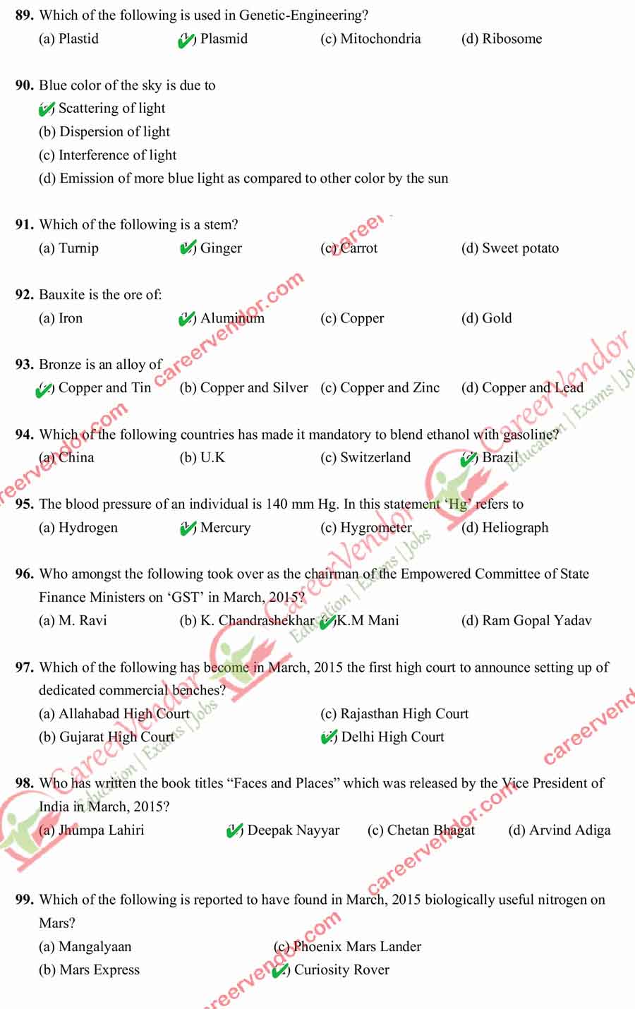 UPPSC Answer Key 2015 Pre - Page 11