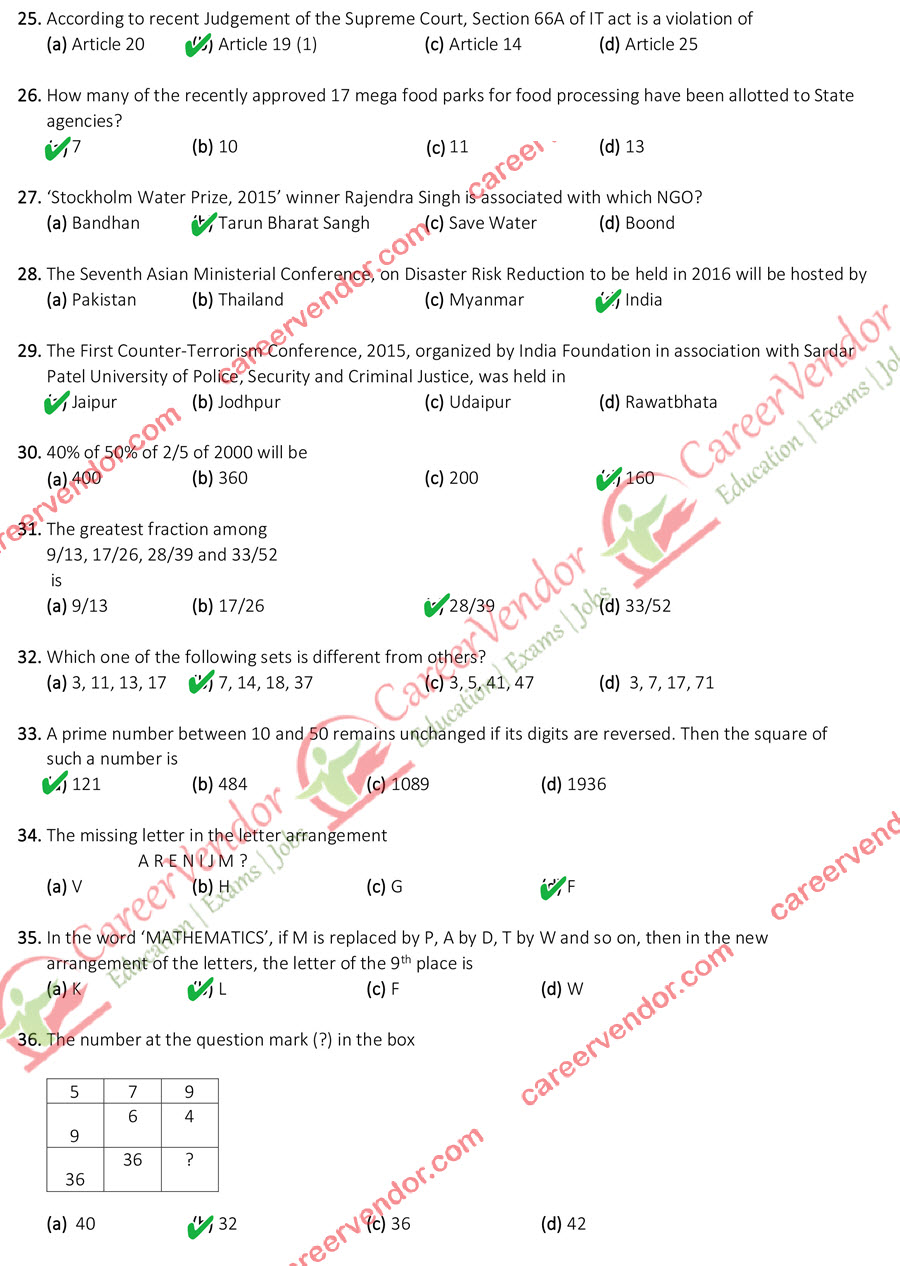 UPPSC RO ARO answer key - Page 3