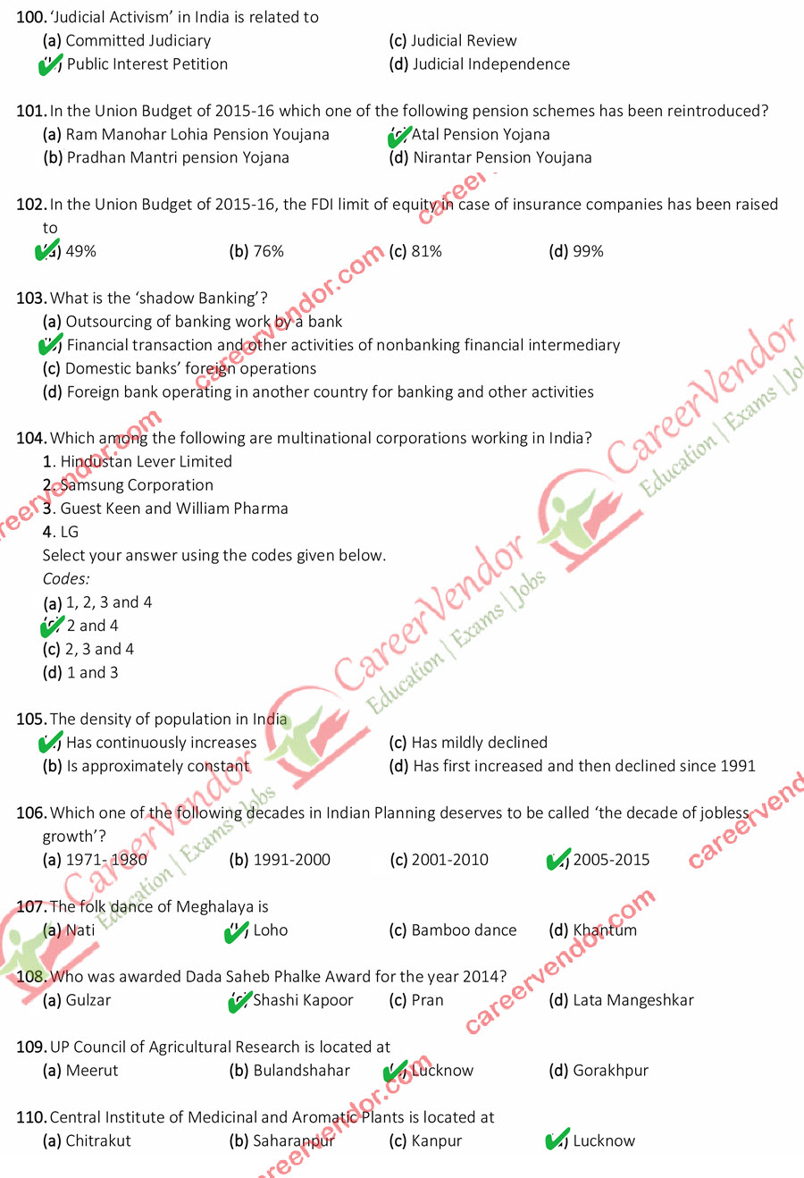 UPPSC RO ARO answer key - Page 9