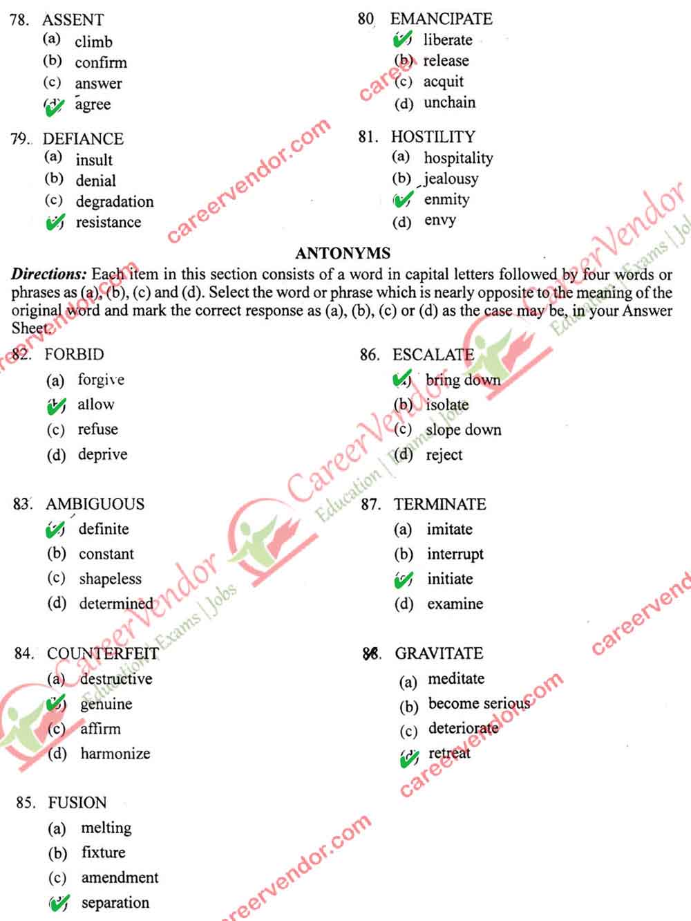 CDS 1 2015 English Answers - Page 10